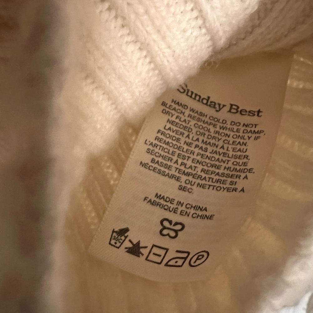 Sunday Best/ Aritzia Cream Ribbed Cardigan - Picture 3 of 4